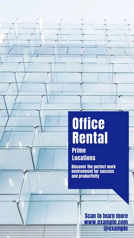 Office rental Facebook story template, editable design