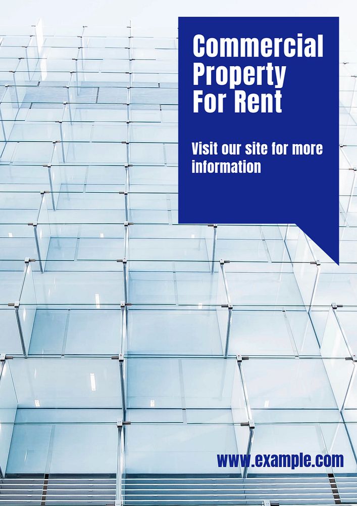 Commercial property rental poster template, editable text and design