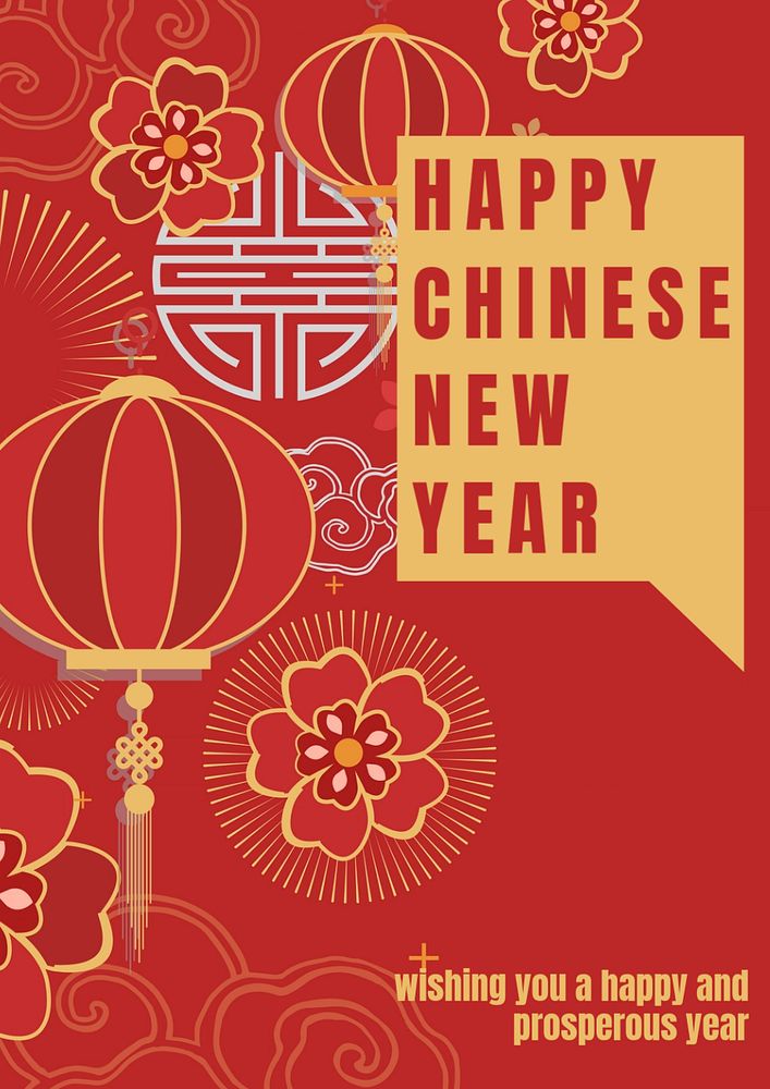 Chinese new year  poster template, editable text and design