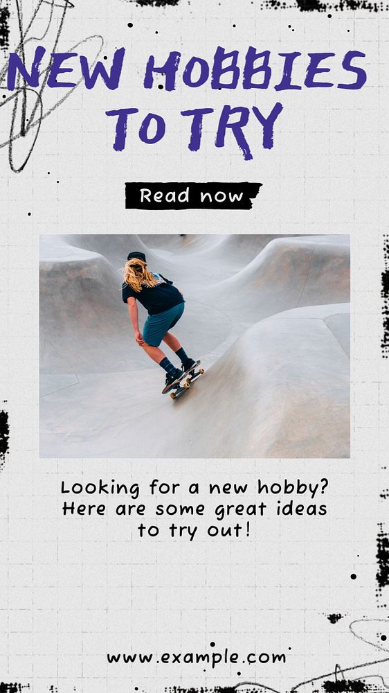 Hobbies social story template, editable Instagram design 