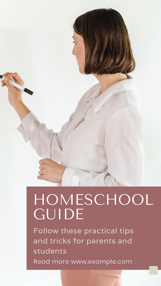 Homeschool guide  Instagram story template, editable text