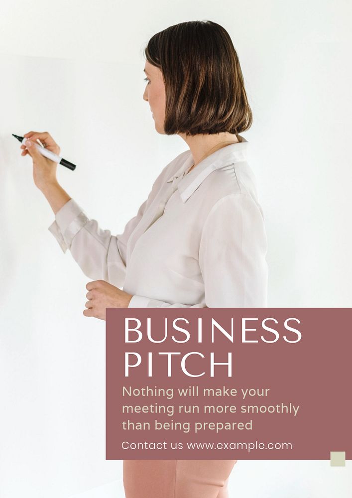 Business pitch  poster template, editable text and design