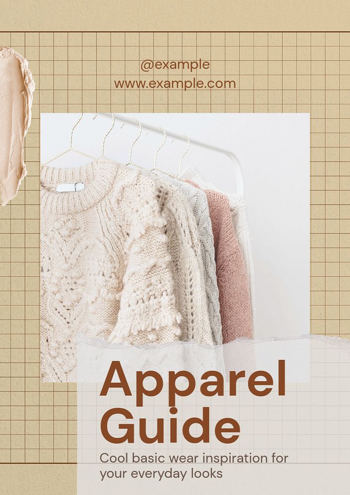 Apparel guide poster template, editable text and design