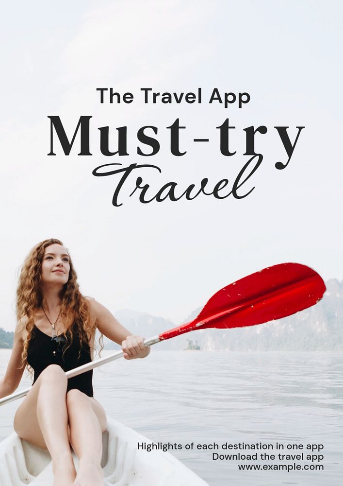 Must-try travel poster template, editable text and design