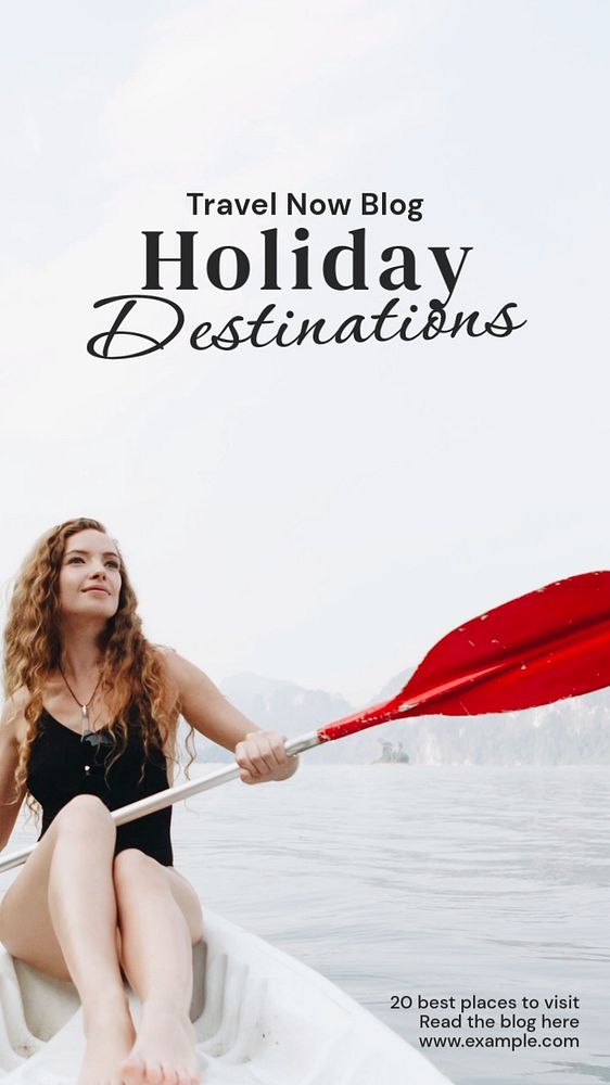 Holiday destinations Instagram story template, editable text