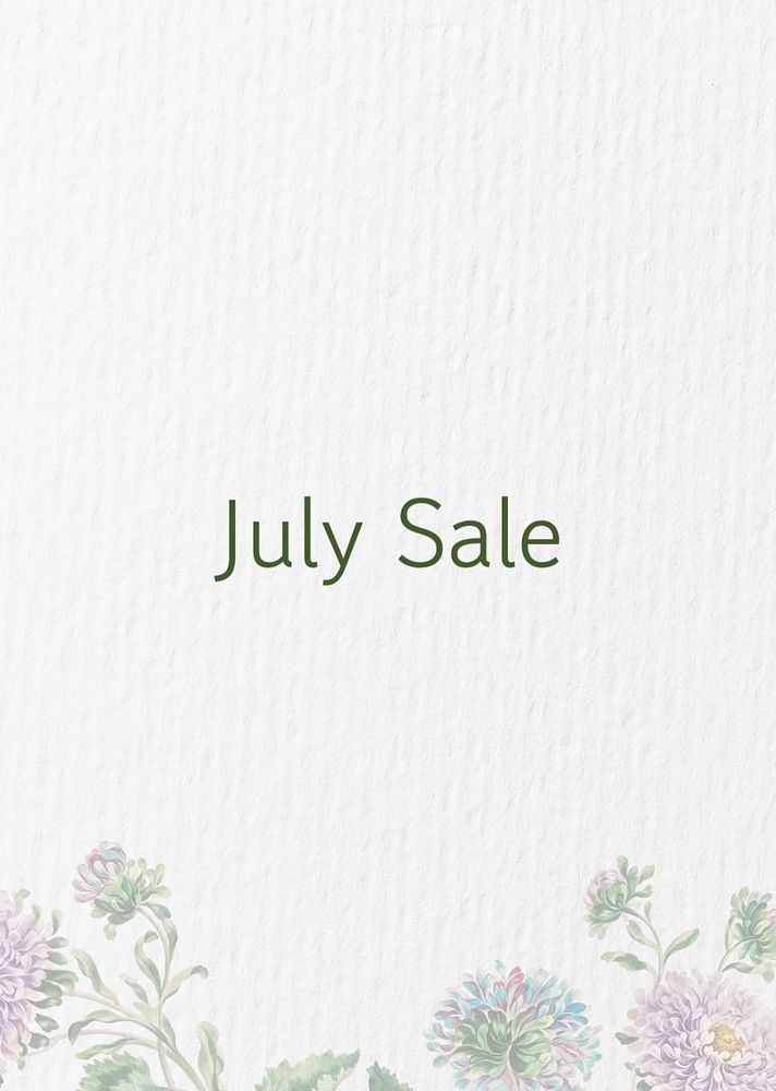 July sale poster template, editable text and design