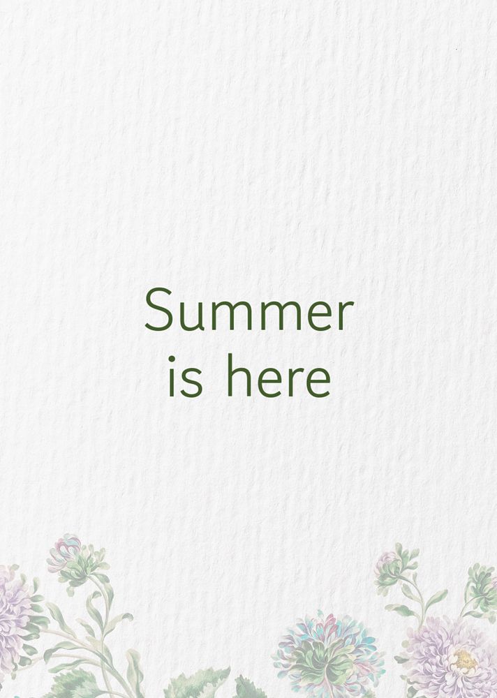 Summer is here poster template, editable text and design