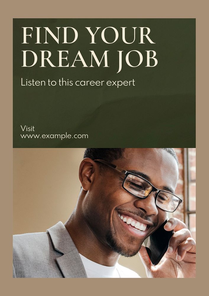 Dream job poster template, editable text and design