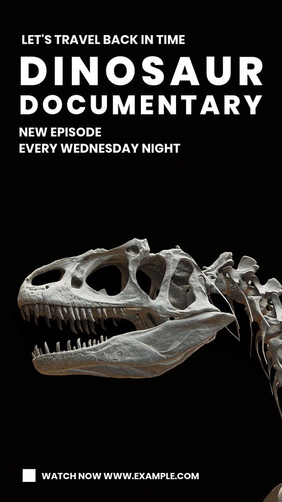 Dinosaur documentary Instagram story template, editable text