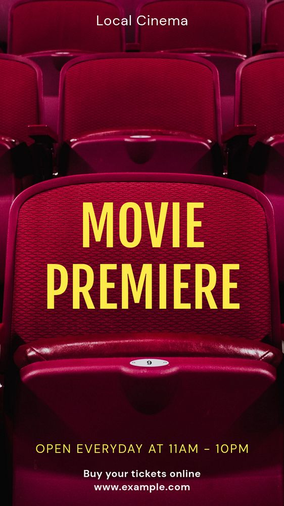 Movie premiere Instagram story template, editable text