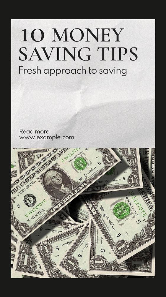 Money saving  Instagram story template, editable text