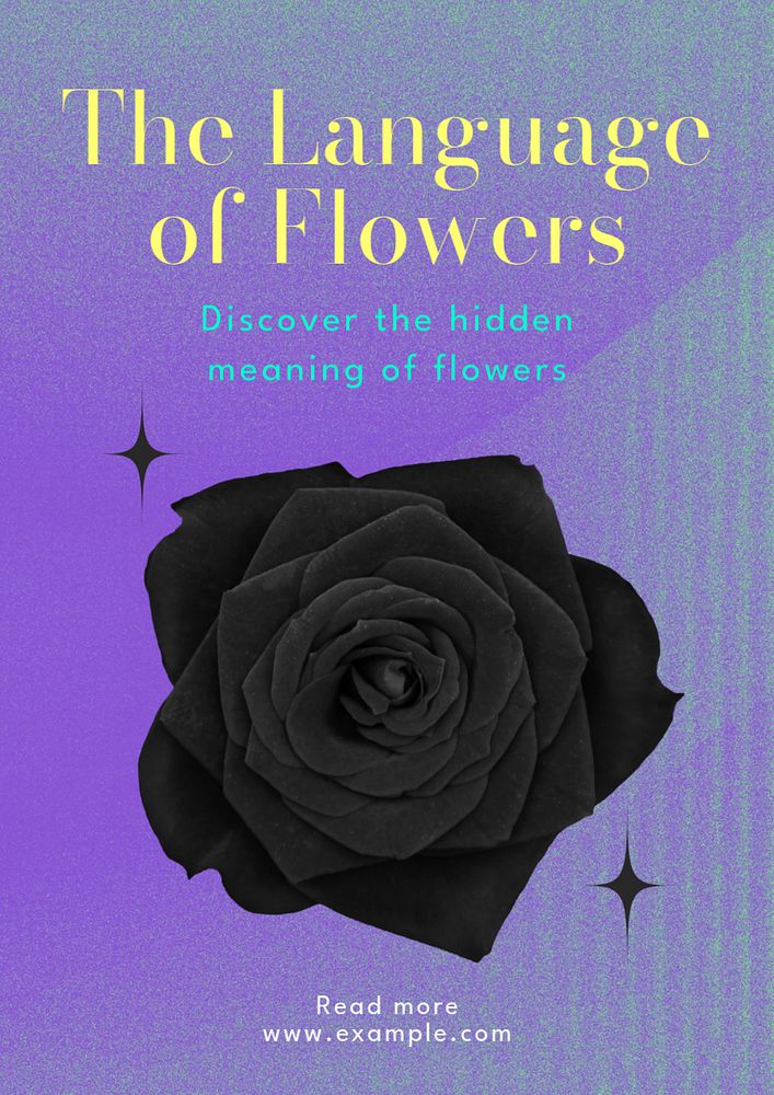 Flower language  poster template, editable text and design