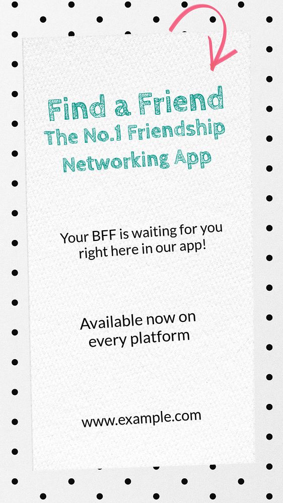 Find a friend Instagram story template, editable text