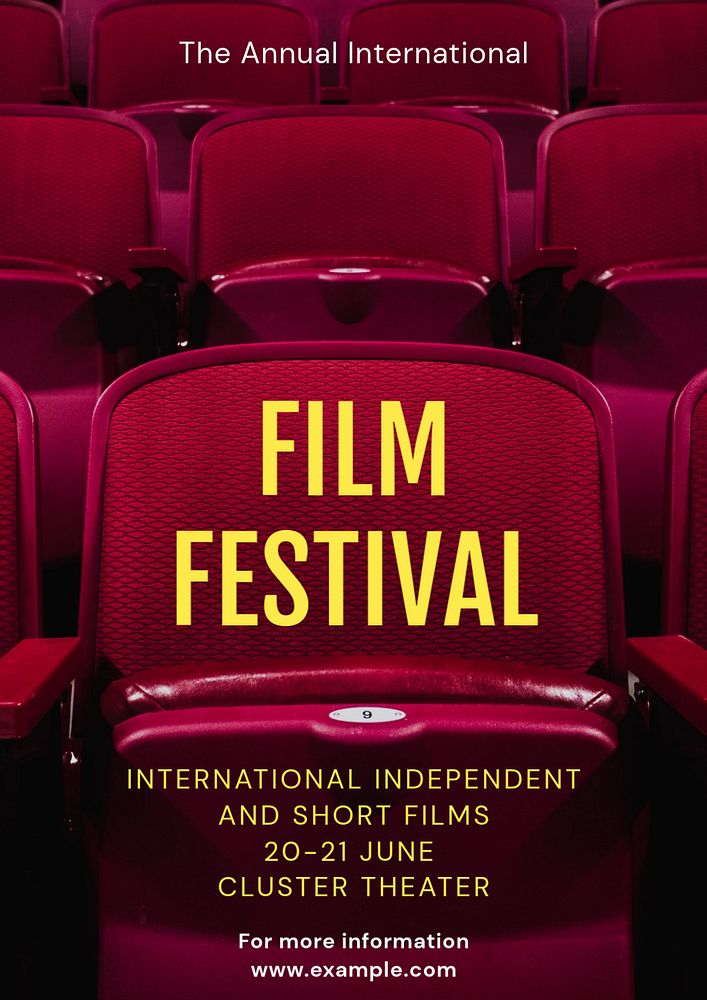 Film festival poster template, editable text and design