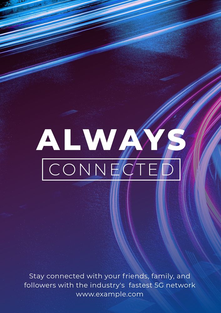 Always connected poster template, editable text and design