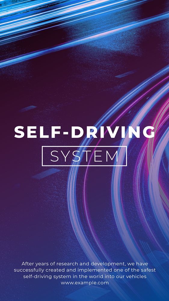 Self-driving system Instagram story template, editable text