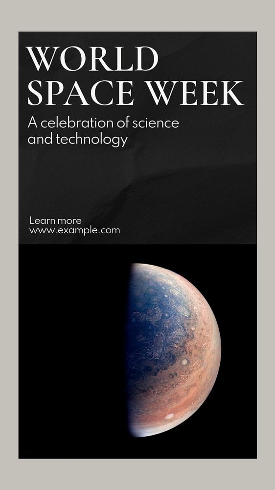 World space week  Instagram story template, editable text