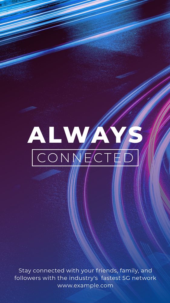 Always connected Instagram story template, editable text