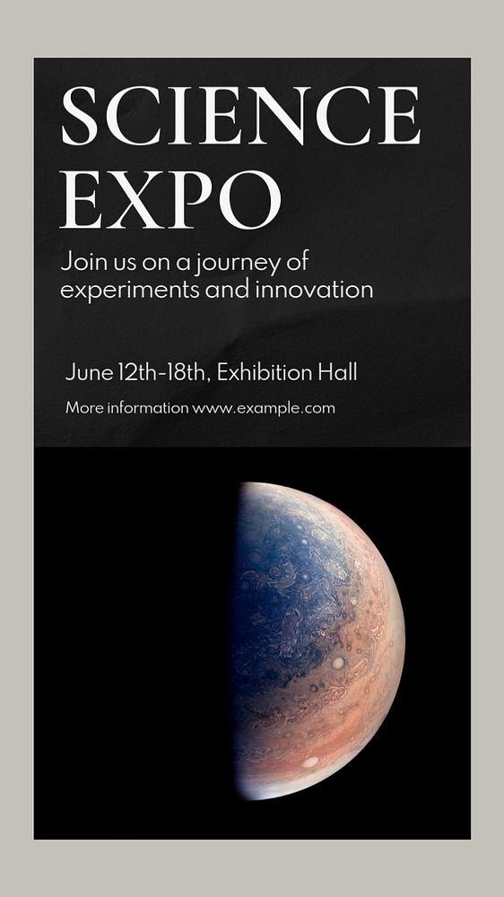 Science expo  Instagram story template, editable text