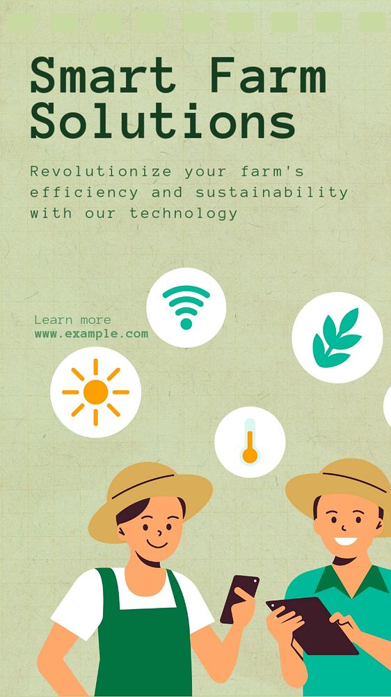 Smart farming  social story template, editable Instagram design 