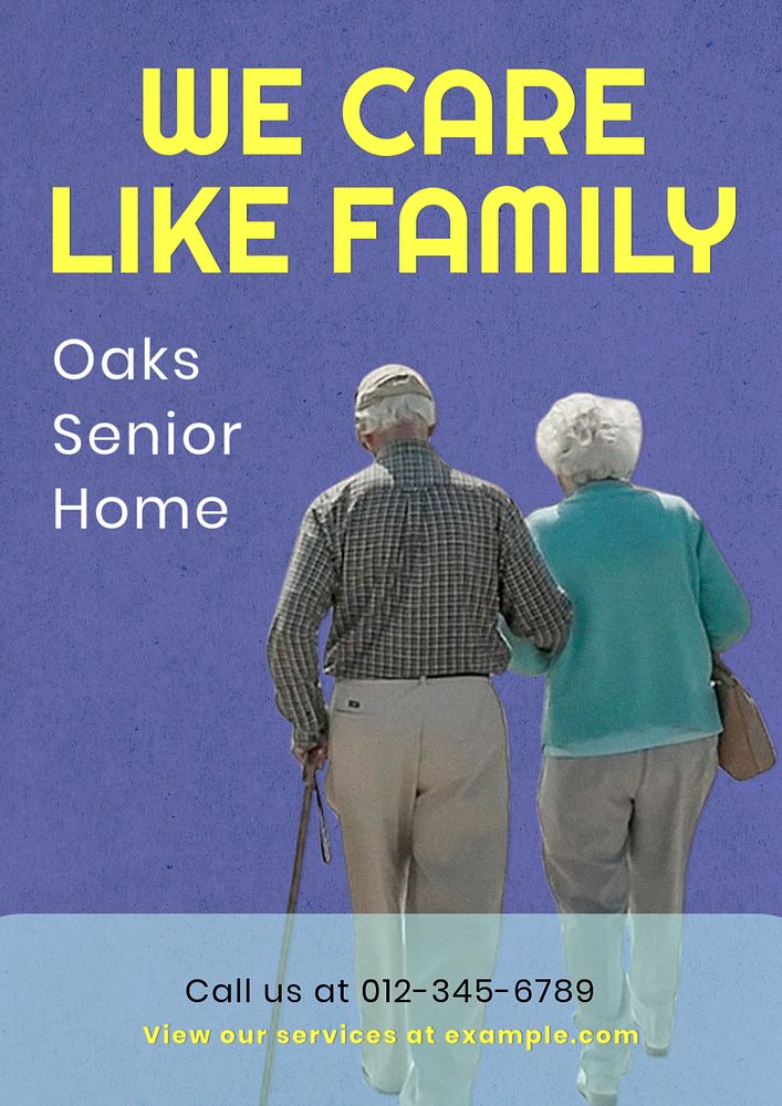 Senior home  poster template, editable text and design