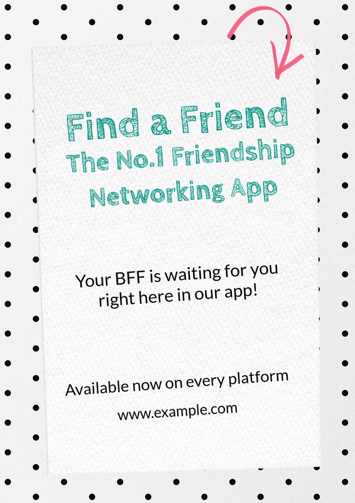 Find a friend poster template, editable text & design