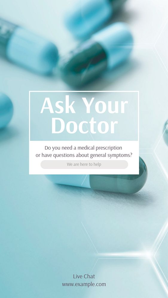 Online doctor Instagram story template, editable text