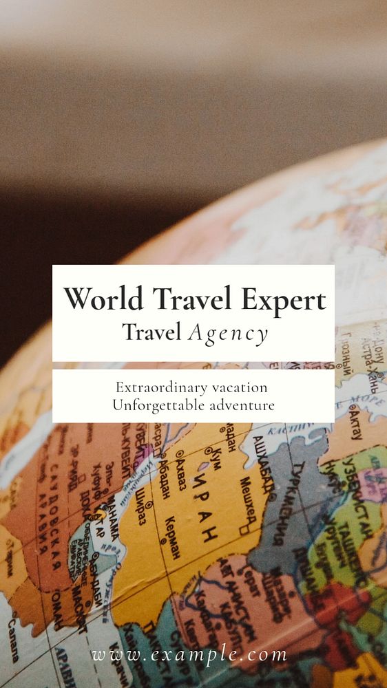 Travel agency  Instagram story template, editable text