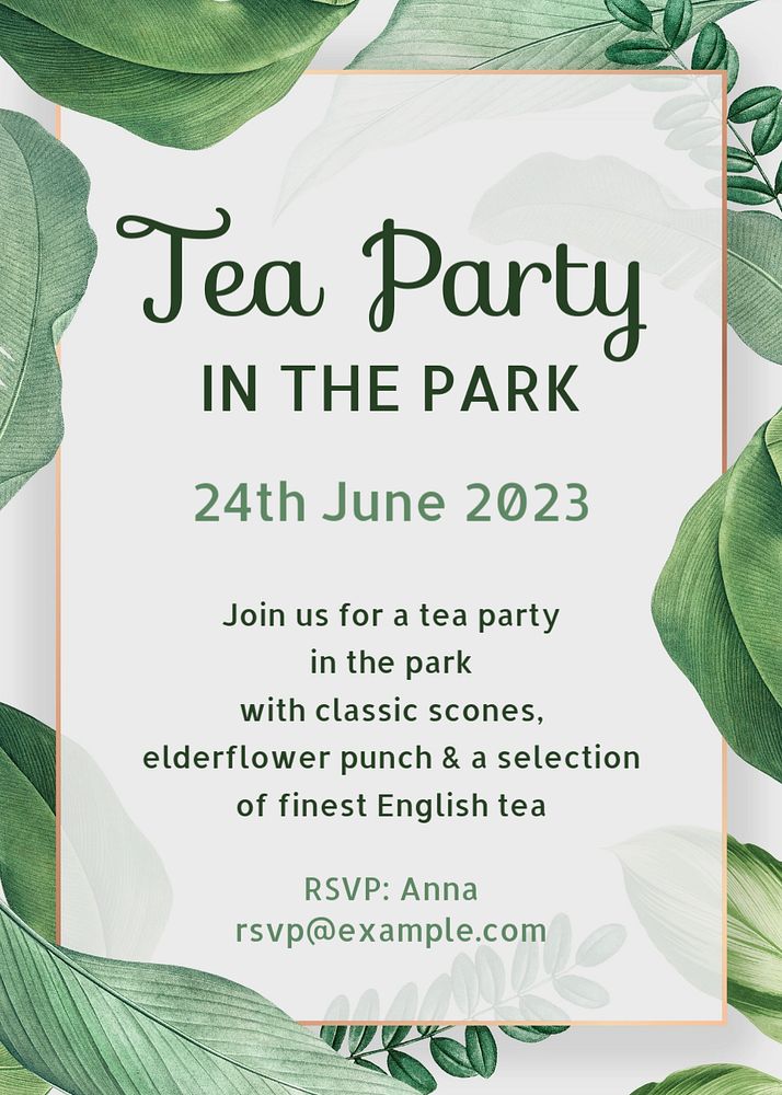 Park tea party template, editable design