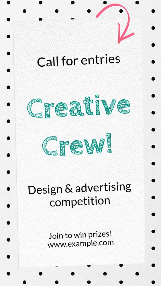 Advertising competition Instagram story template, editable text