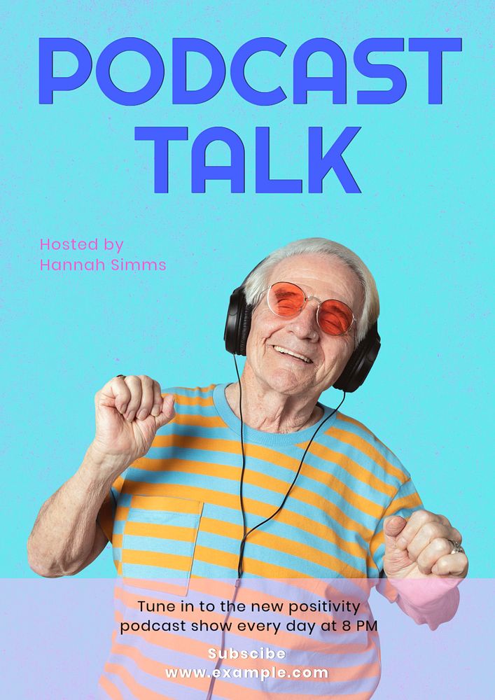 Podcast talk poster template, editable text and design