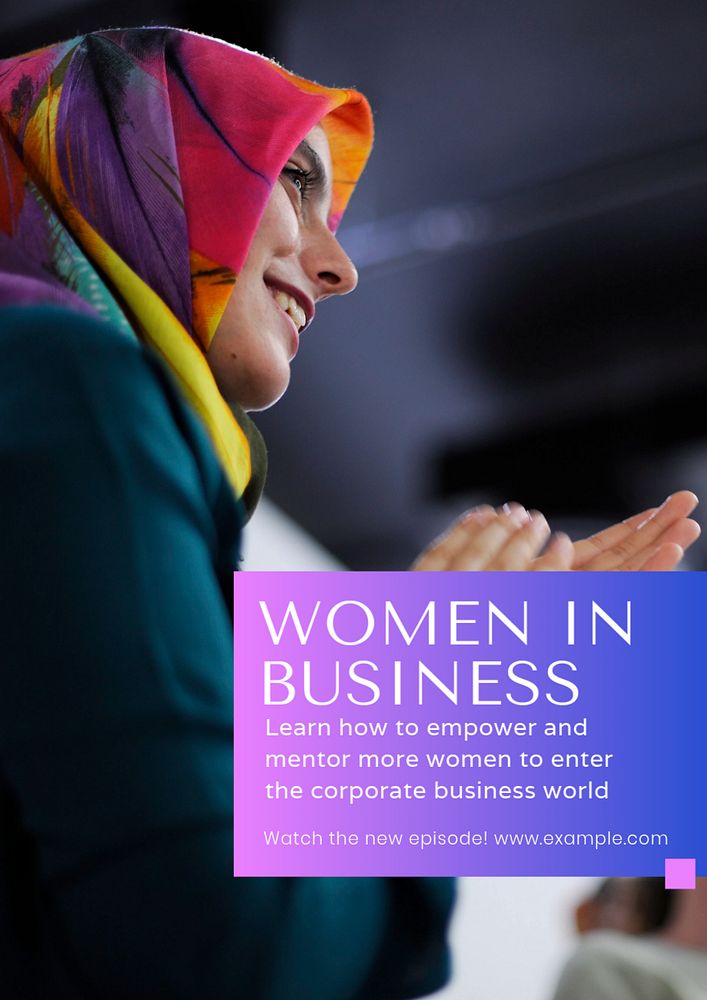 Women business empowerment  poster template, editable text and design