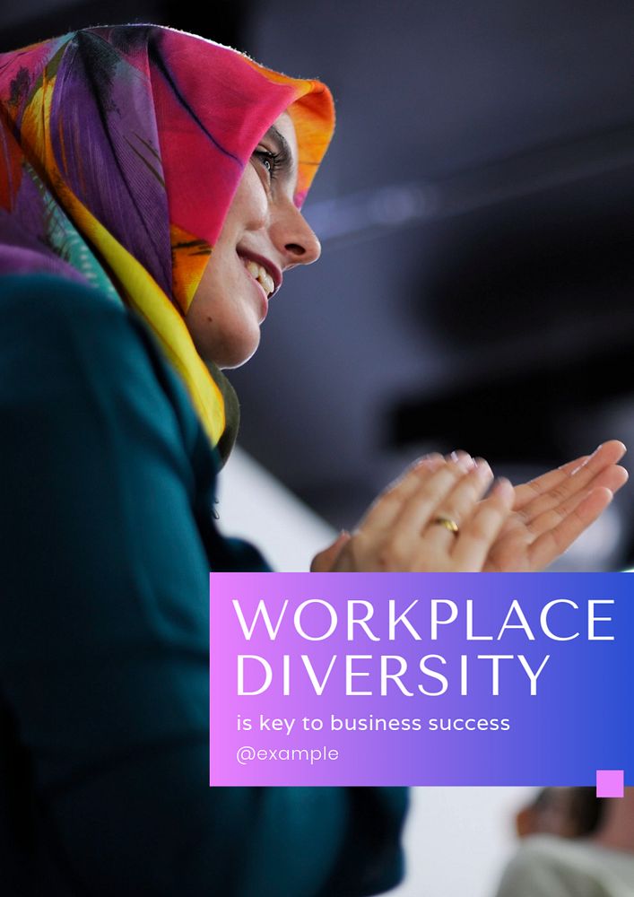 Workplace diversity poster template, editable text and design