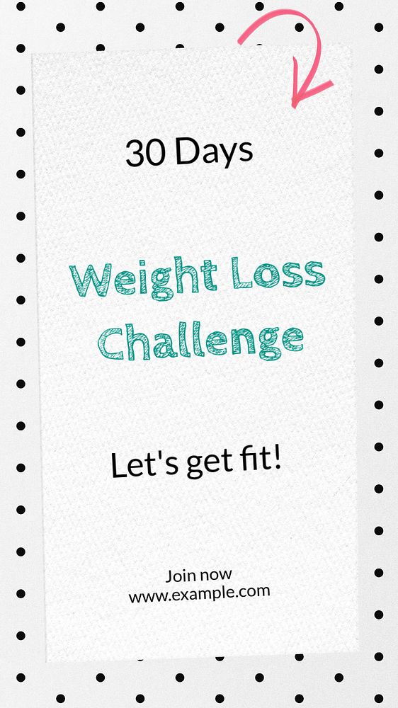 Weight loss challenge Instagram story template, editable text