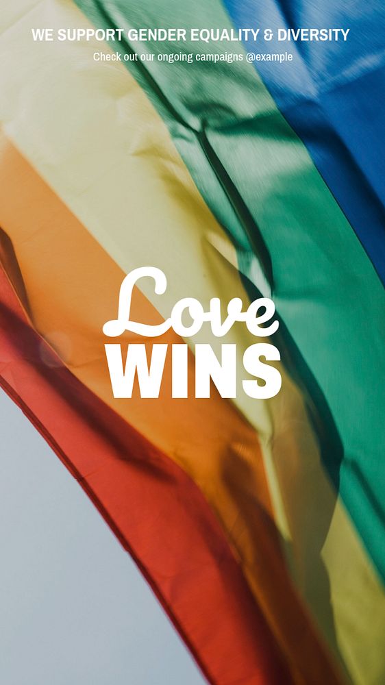 Love wins Instagram story template, editable text