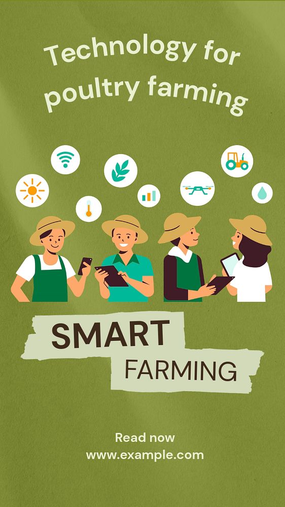 Smart farming  Instagram story template, editable text