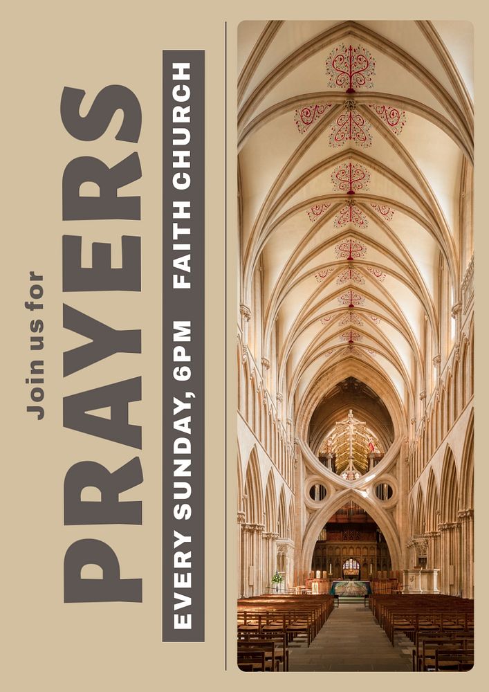 Prayers poster template, editable text and design