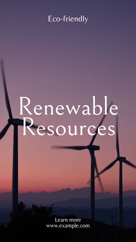 Renewable resources Instagram story template, editable text