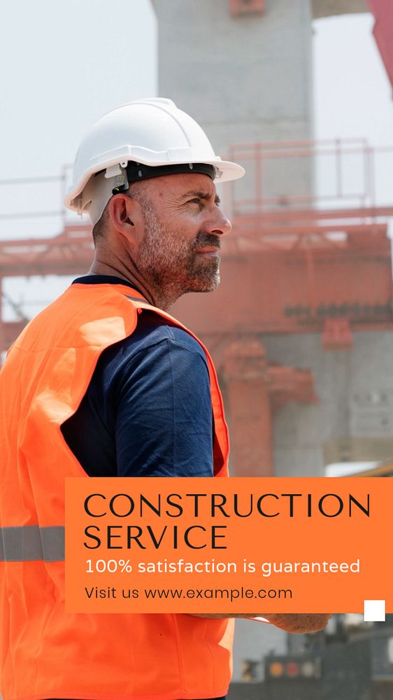 Construction service Facebook story template, editable design