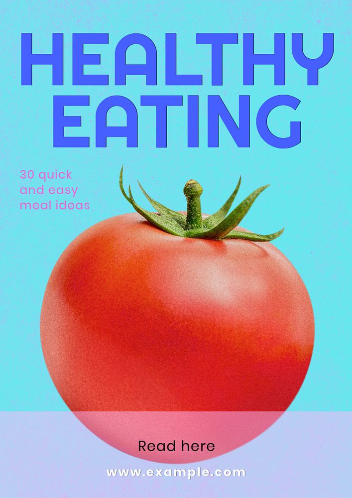 Healthy eating  poster template, editable text and design