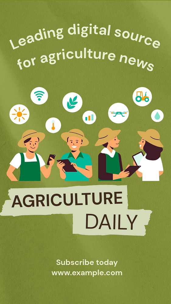 Agriculture daily  social story template, editable Instagram design 