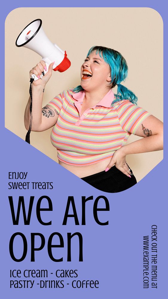 We are open  Instagram story template, editable text