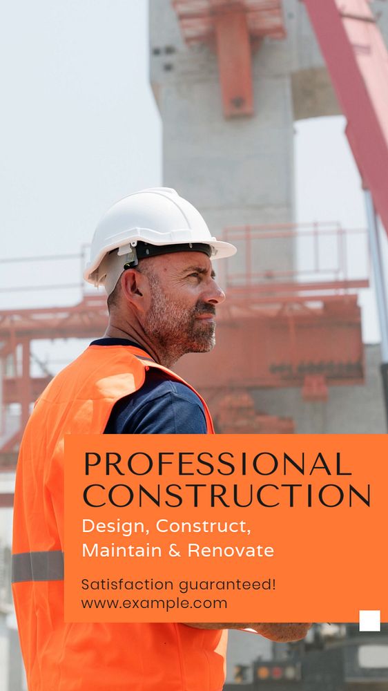 Professional construction social story template, editable Instagram design 