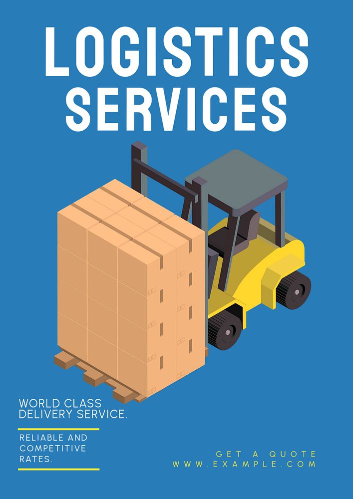 Logistic services  poster template, editable text and design