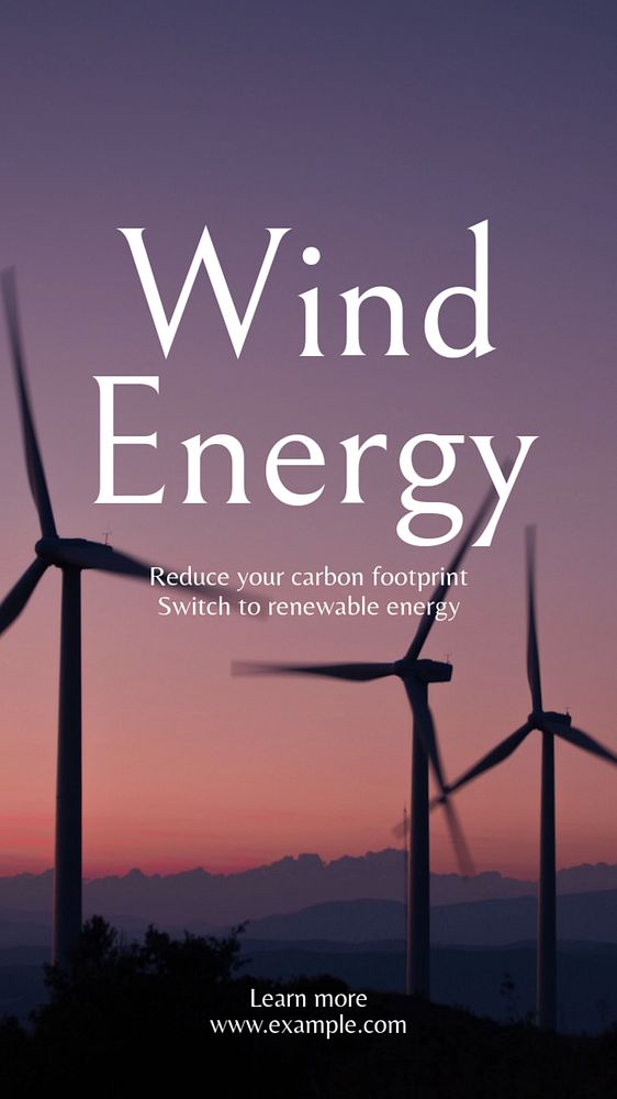 Wind energy Instagram story template, editable text