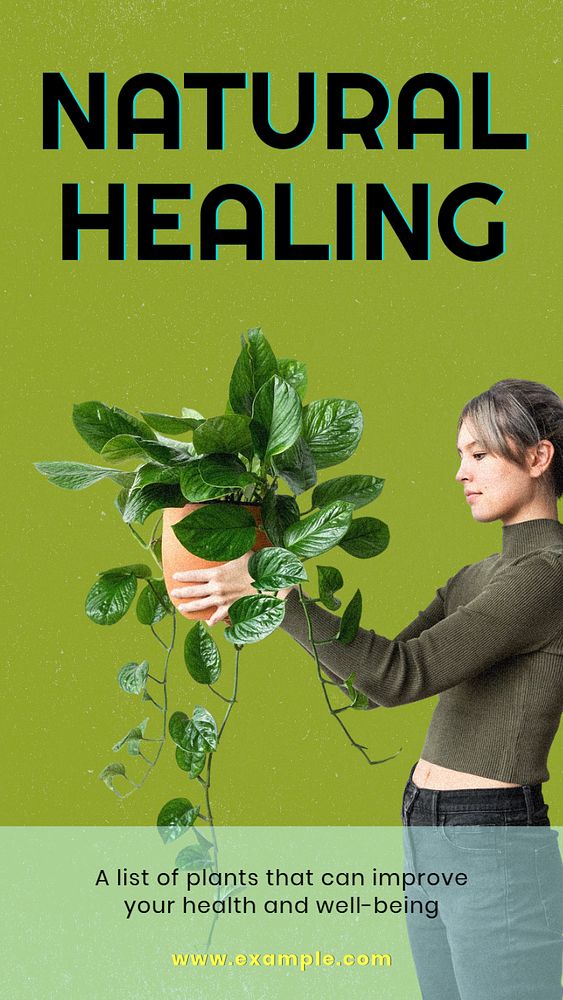 Natural healing  Instagram story template, editable text