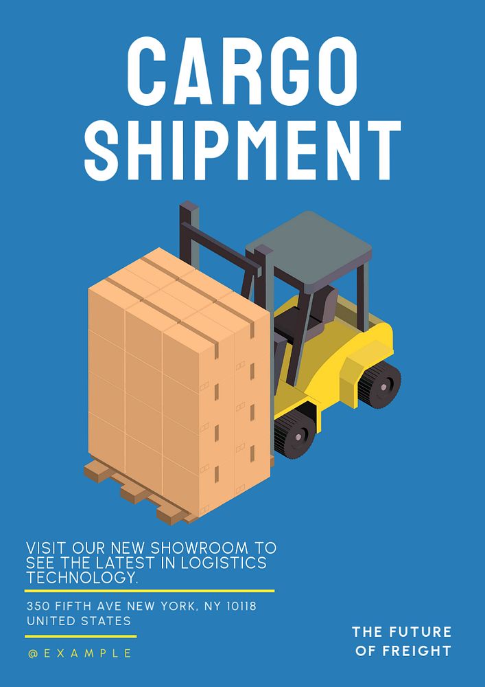 Cargo shipment  poster template, editable text and design