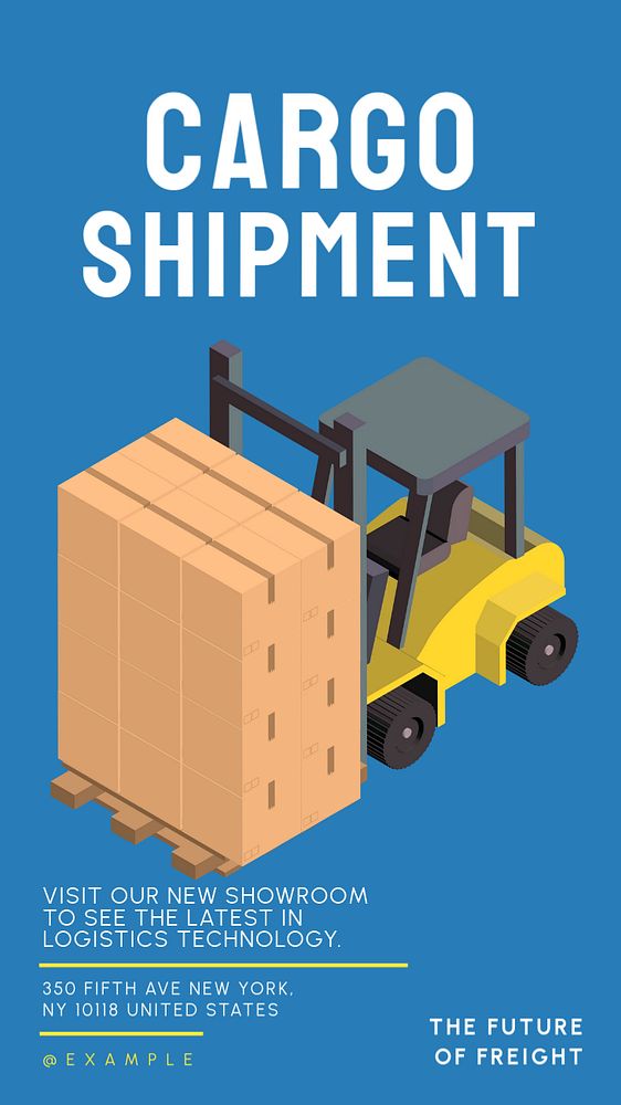 Cargo shipment  Instagram story template, editable text