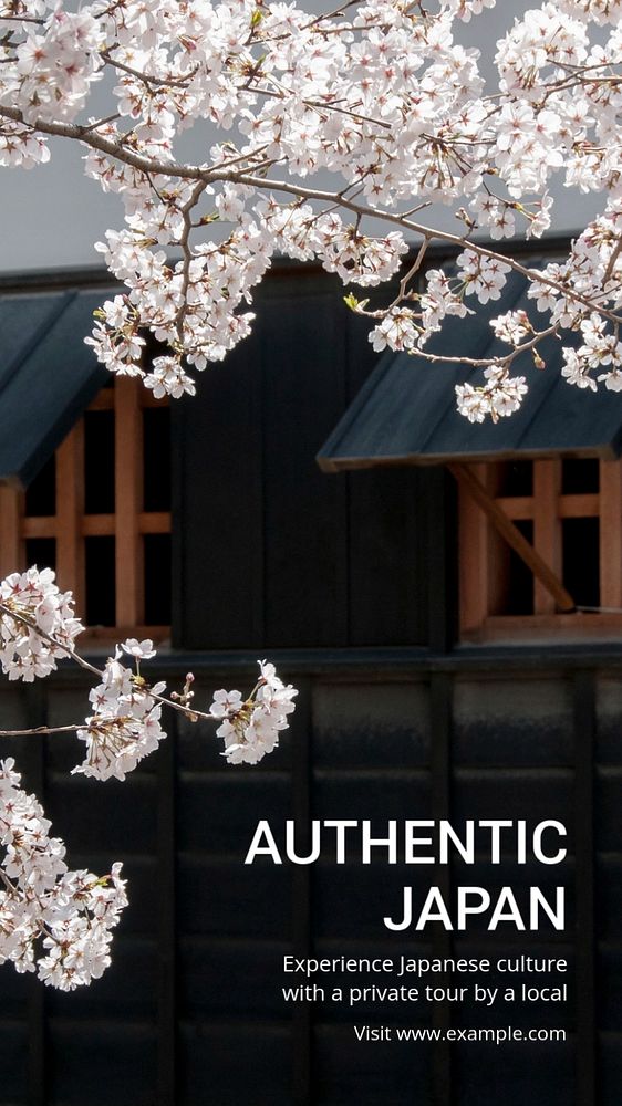 Authentic Japan Instagram story template, editable text