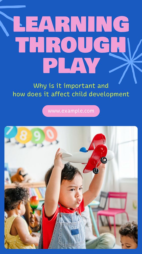 Learning through play Instagram story template, editable text